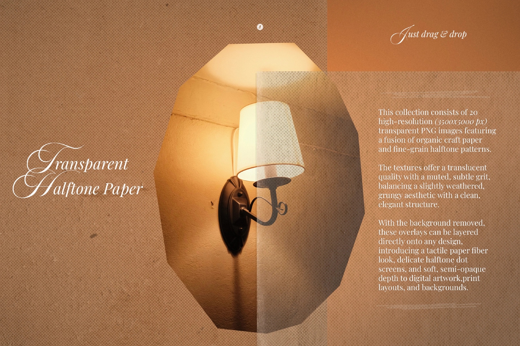 Transparent Halftone Paper Textures Collection