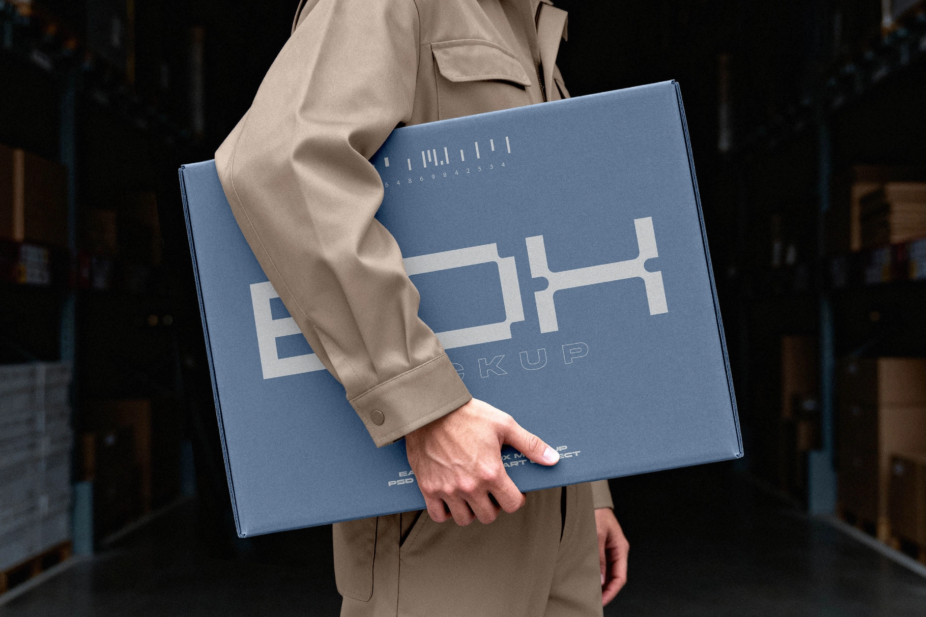 Large Shipping Box Mockup