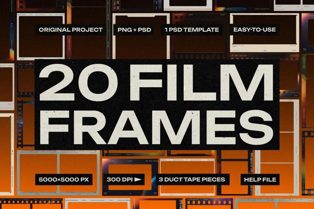 20 Film Frames Overlays