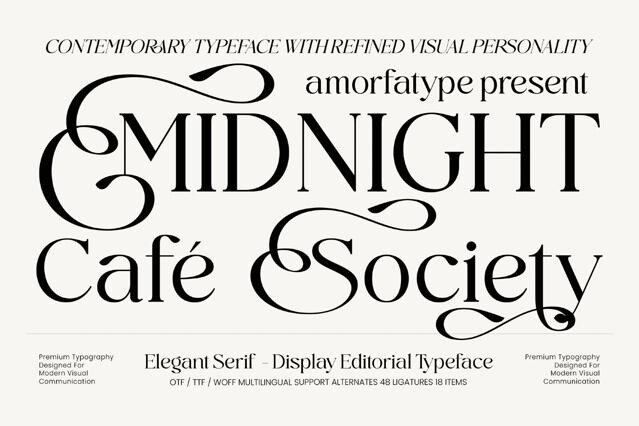 Midnight Cafe Society - Elegant Serif Font