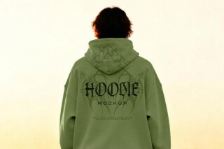 Sunset Hoodie Mockup Back View