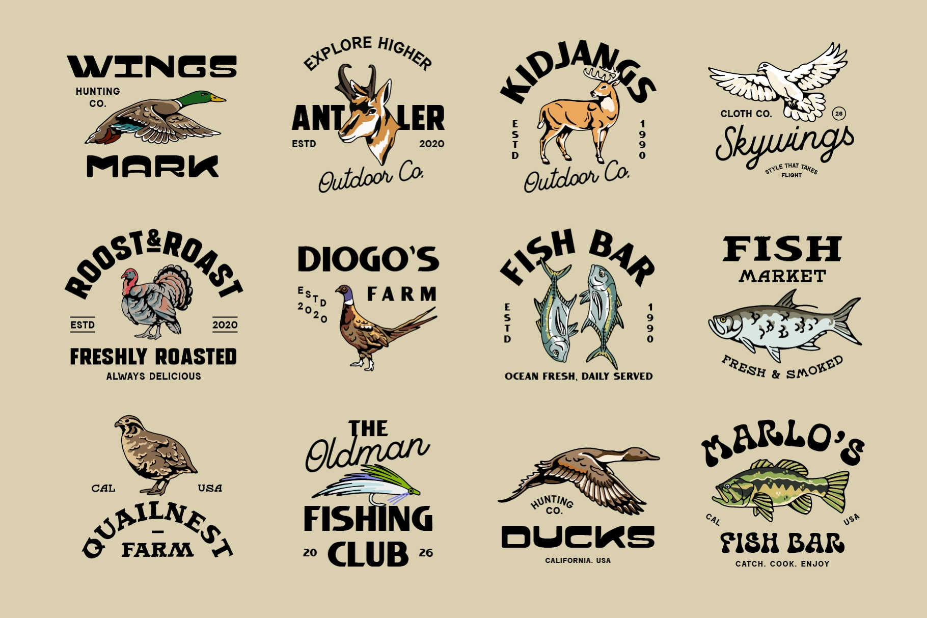 Animal Hunt Badge Collection
