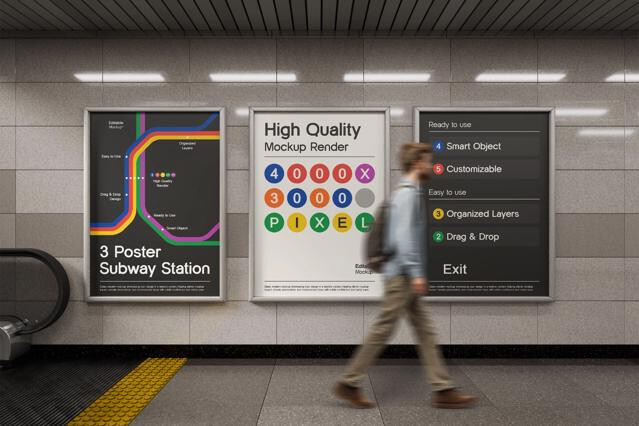 Underground Advertising Poster Mockup