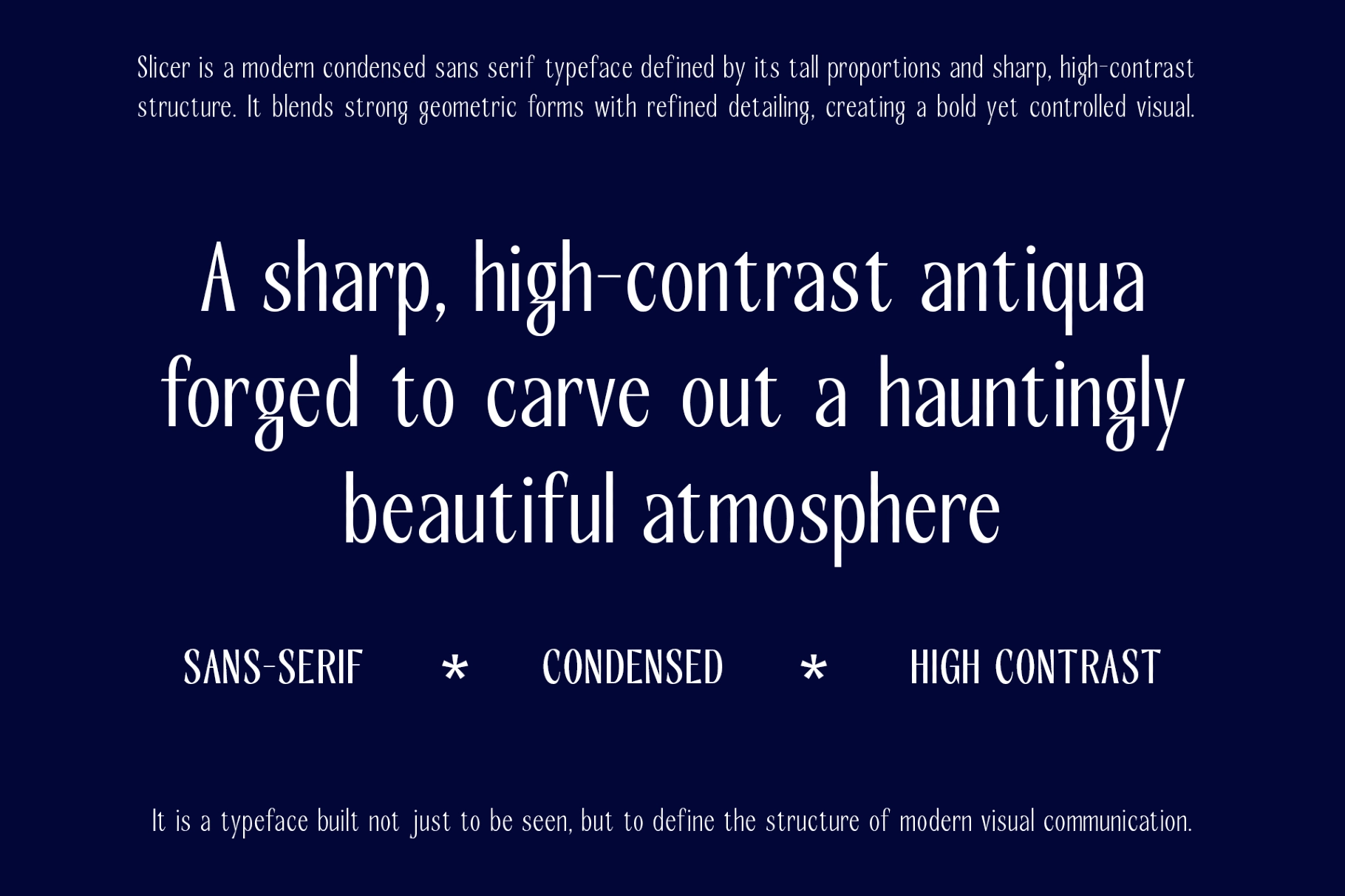 Slicer – Condensed Sans Serif Font Family