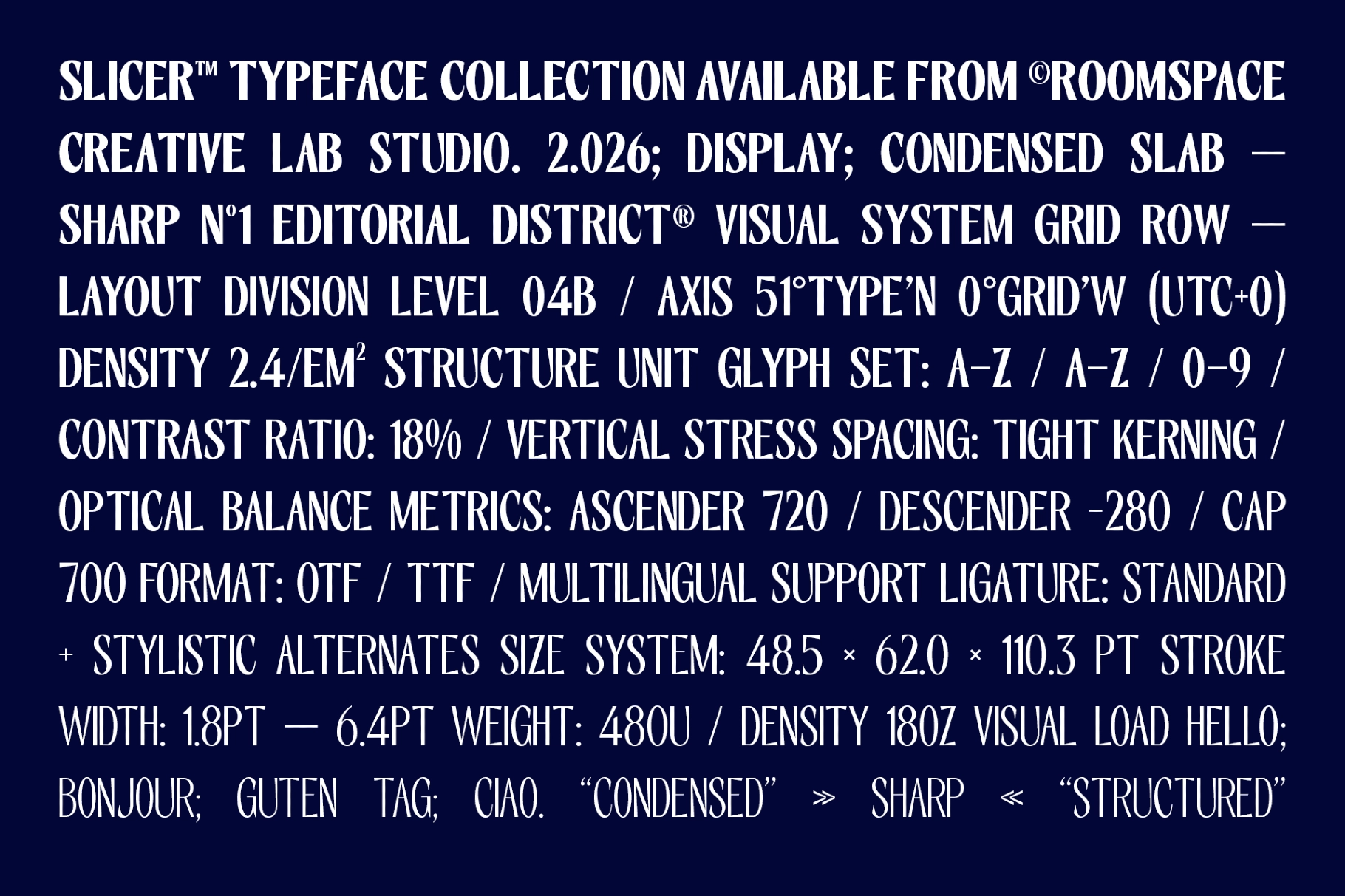 Slicer – Condensed Sans Serif Font Family