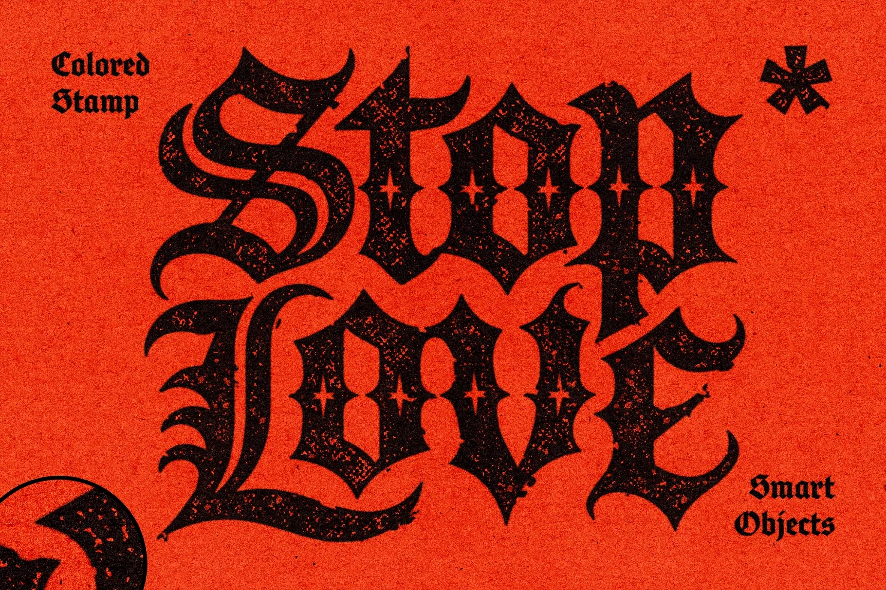 Colored Stamp Bleed Text Effect