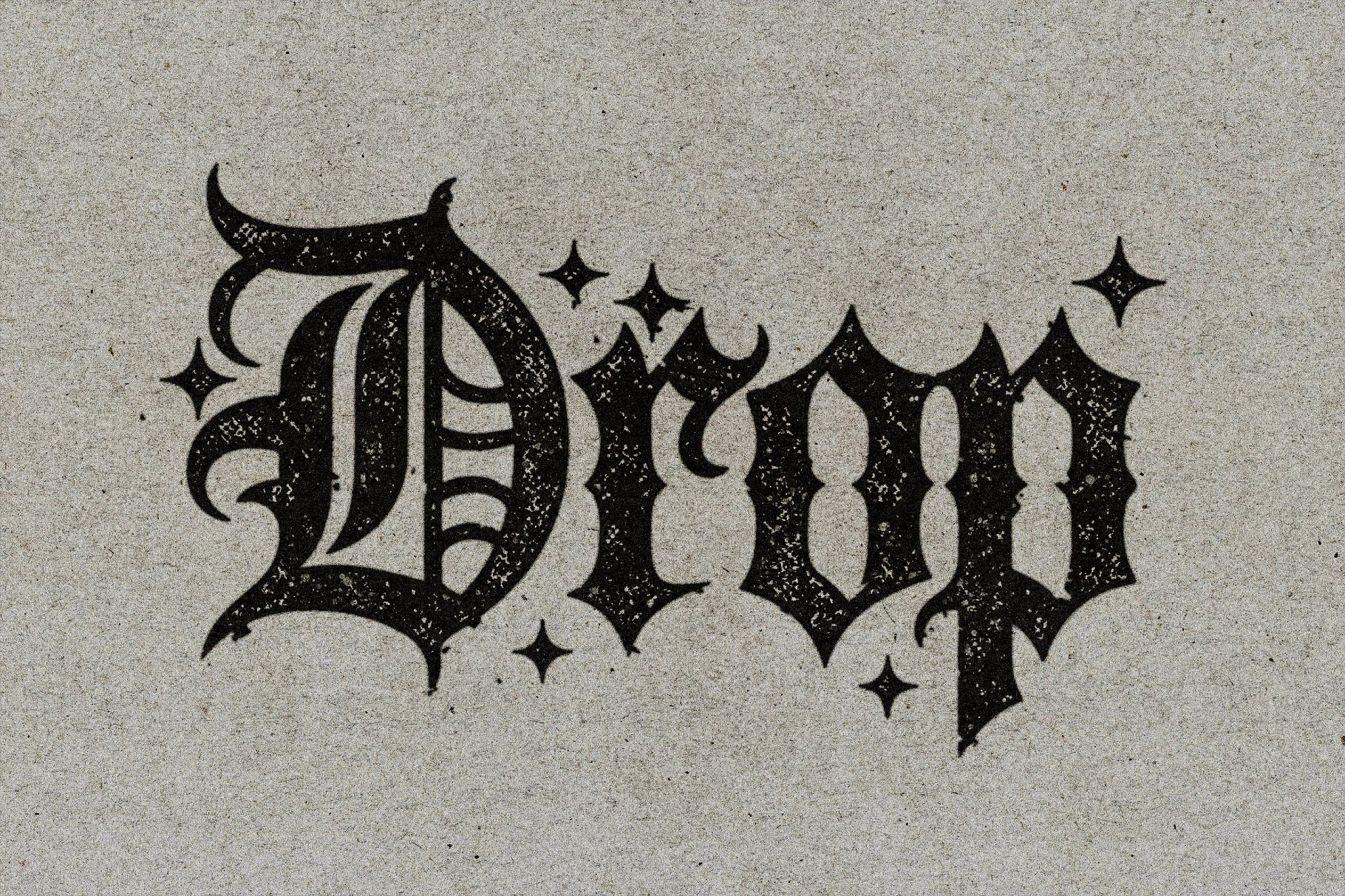 Colored Stamp Bleed Text Effect