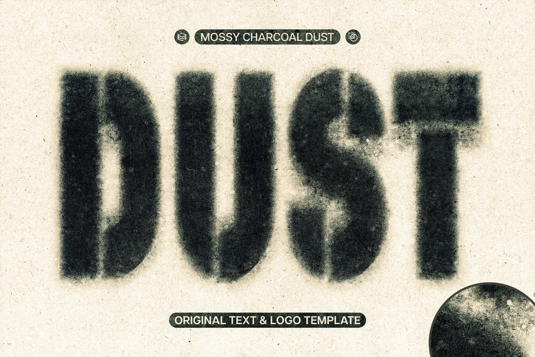Mossy Charcoal Dust Text Effect