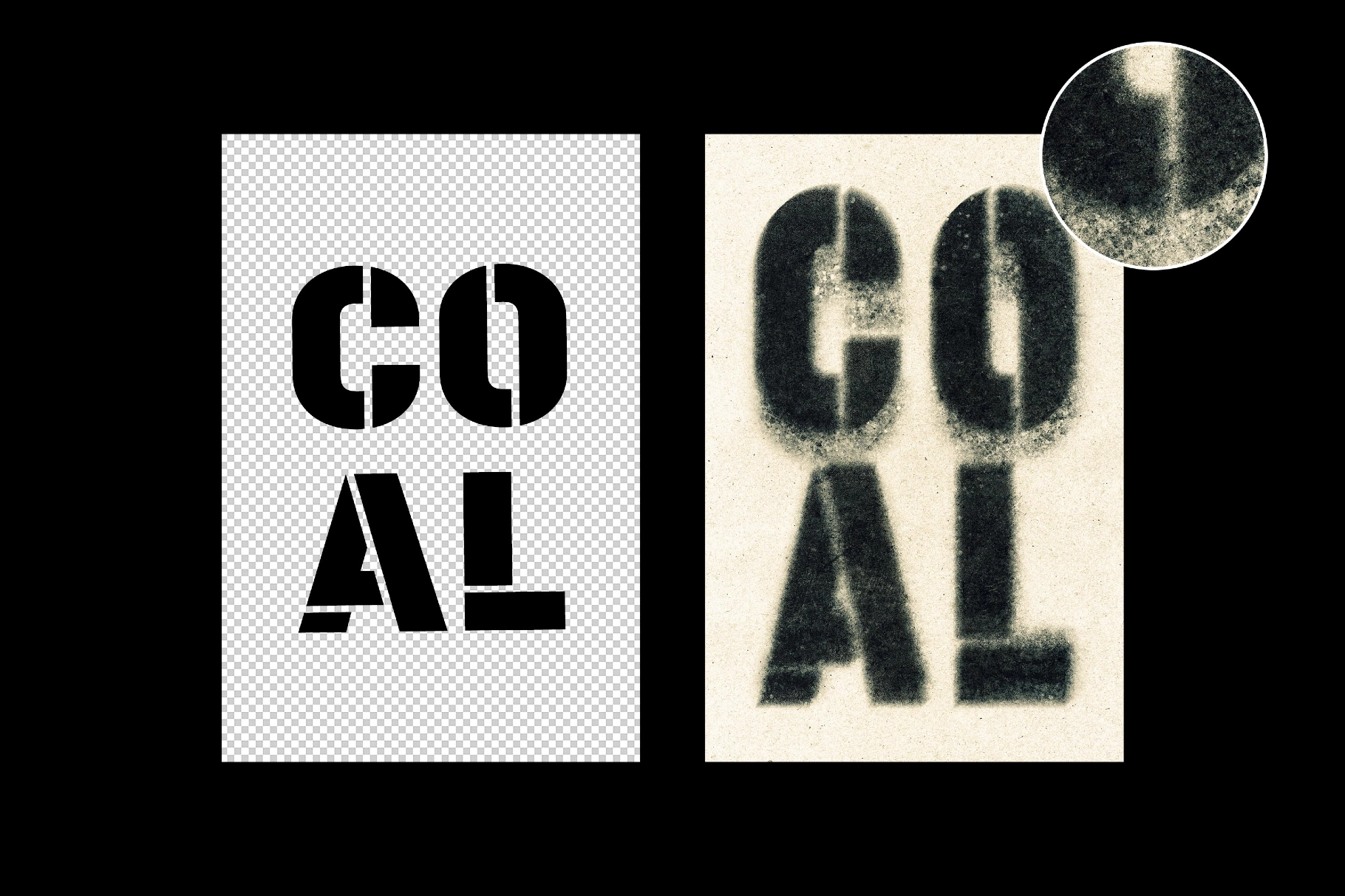 Mossy Charcoal Dust Text Effect
