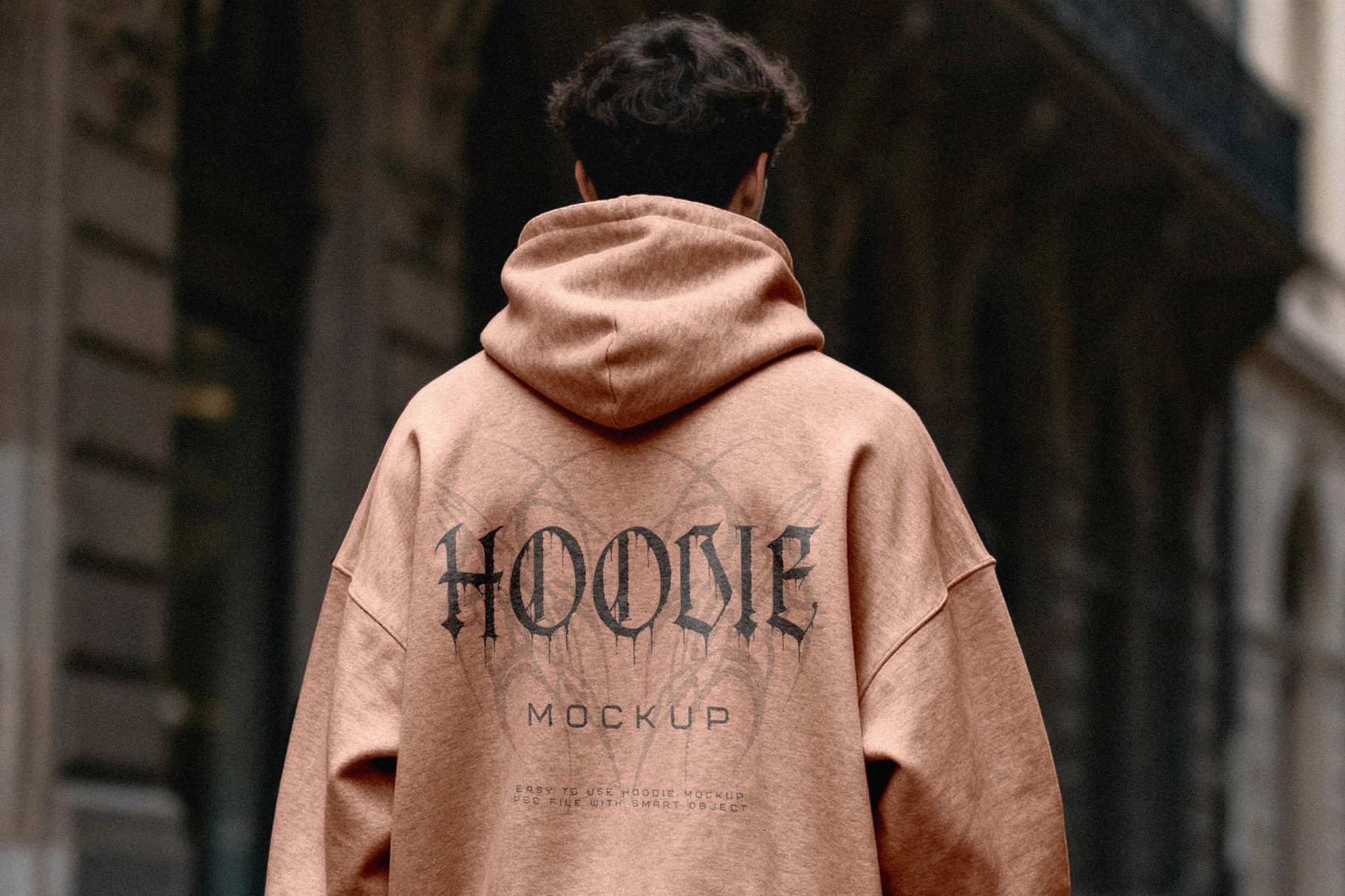 Street Hoodie Mockup Back View
