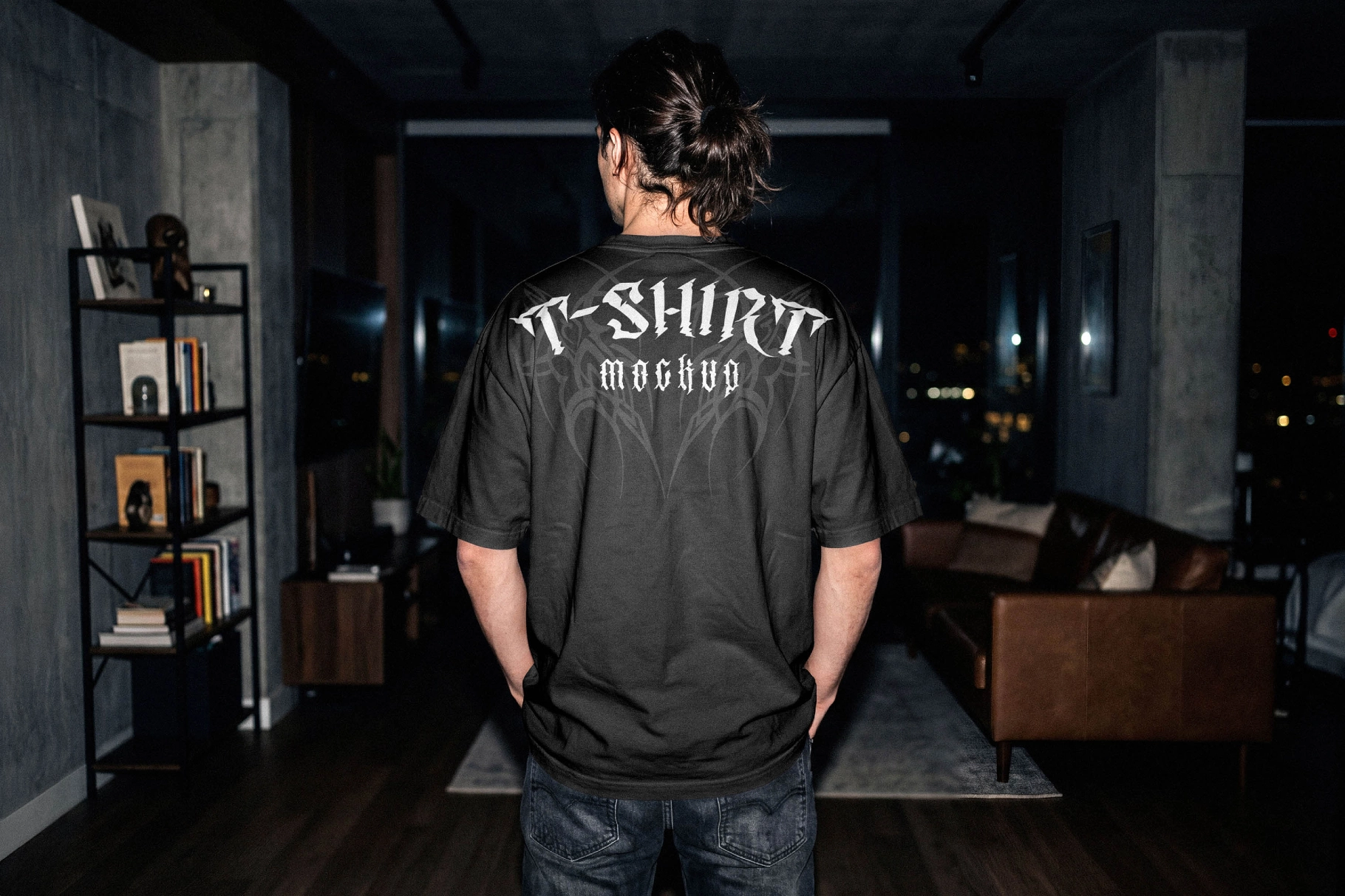 Indoor T-Shirt Mockup Back View