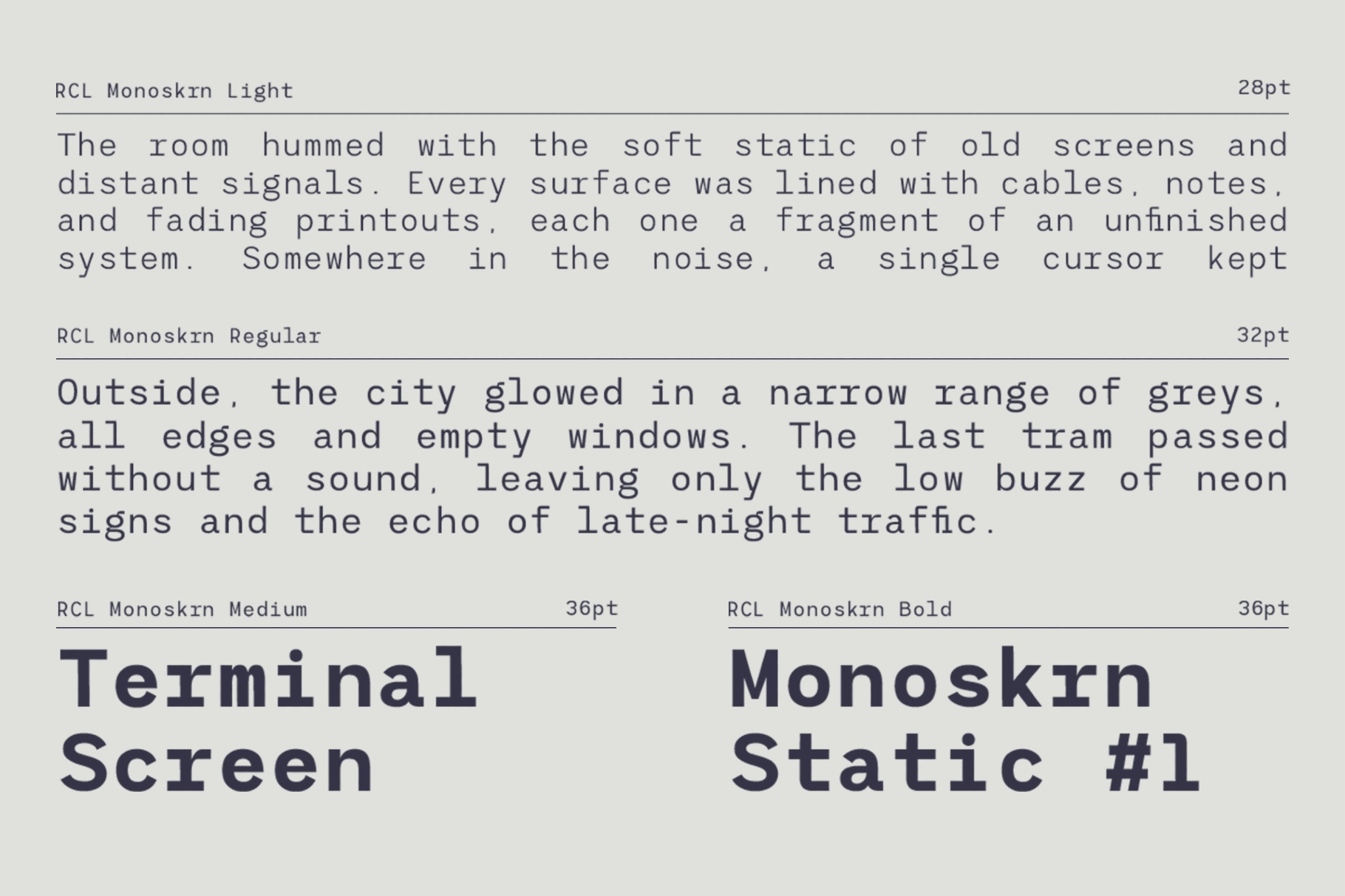 Monoskrn – Modern Monospaced Font