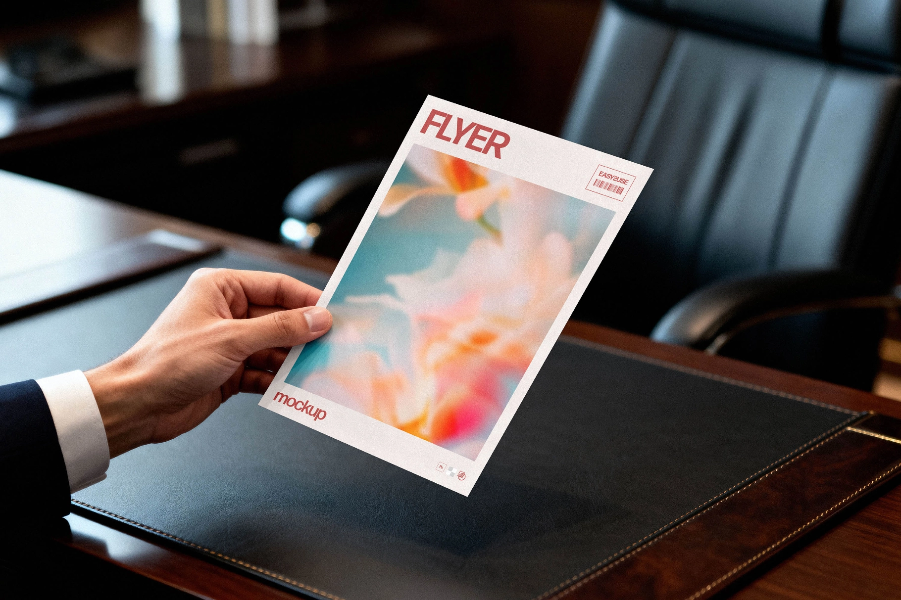 Office Flyer Mockup in Hand