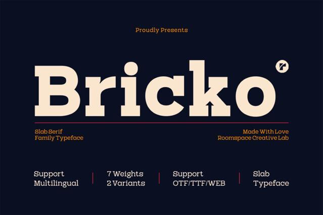 RCL Bricko – Bold Modern Slab Serif Font