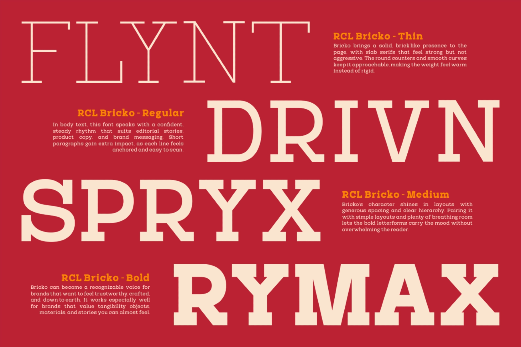 RCL Bricko – Bold Modern Slab Serif Font
