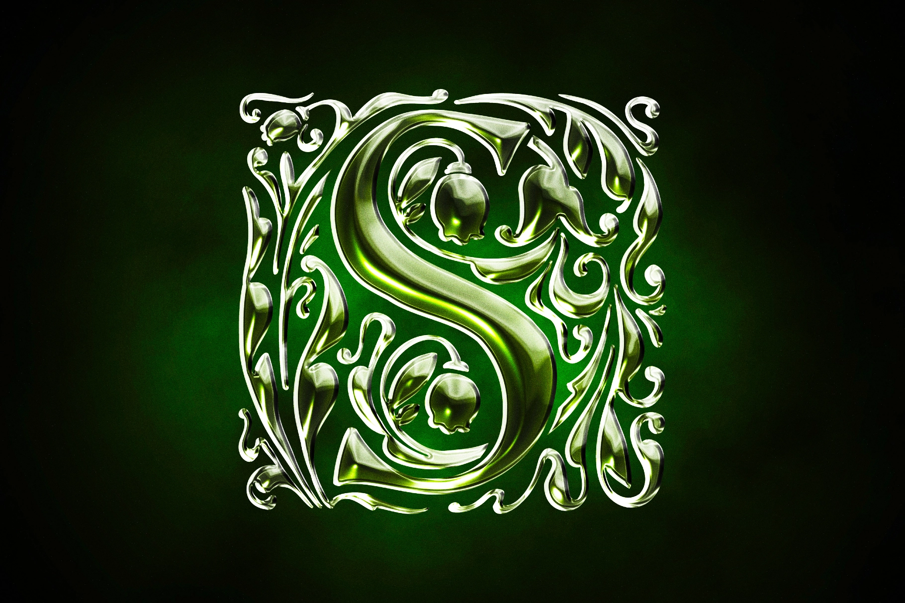 Dramatic Glass Chrome Text Effect
