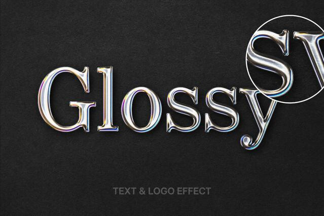 Glossy Chrome Text Effect
