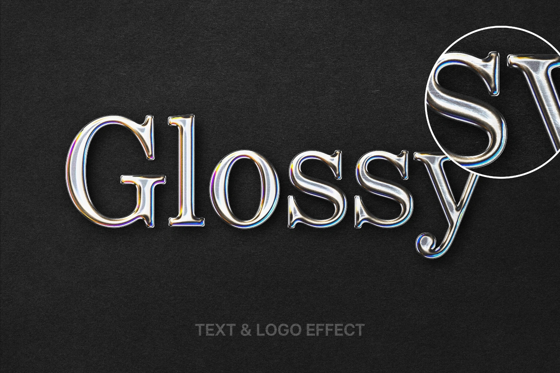 Glossy Chrome Text Effect