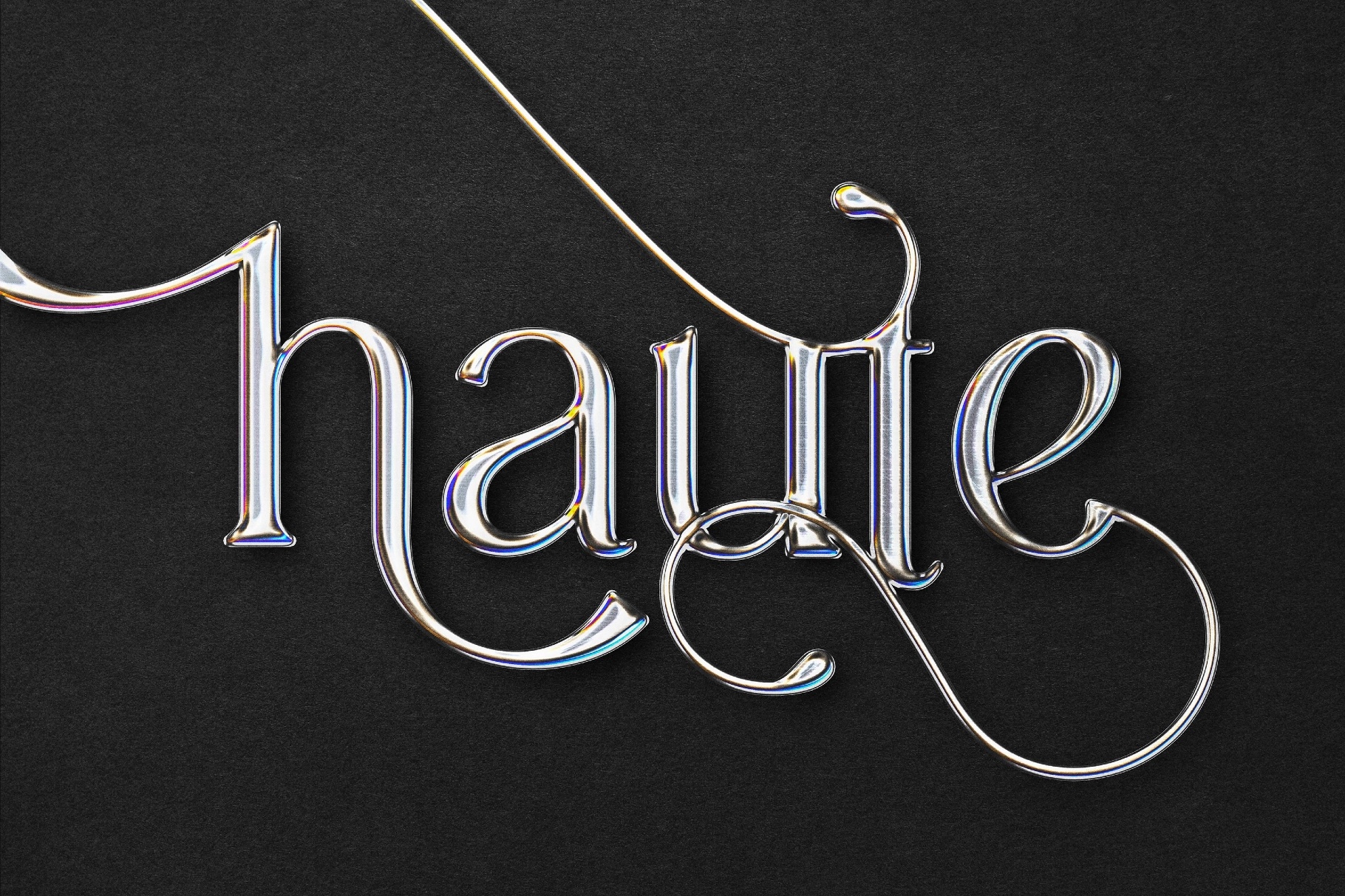 Glossy Chrome Text Effect
