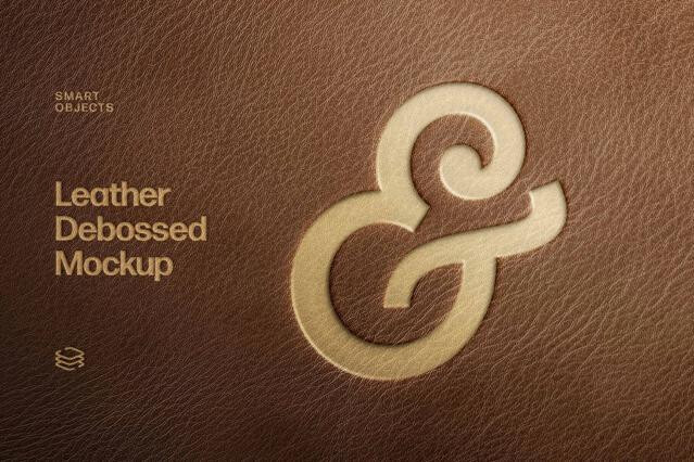 Leather Debossed Mockup