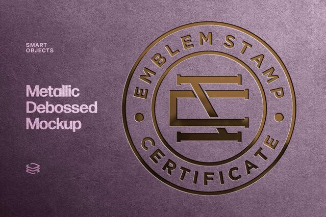 Metallic Debossed Mockup