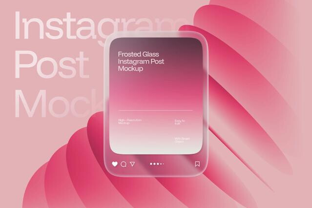 Frosted Glass Instagram Post Mockup