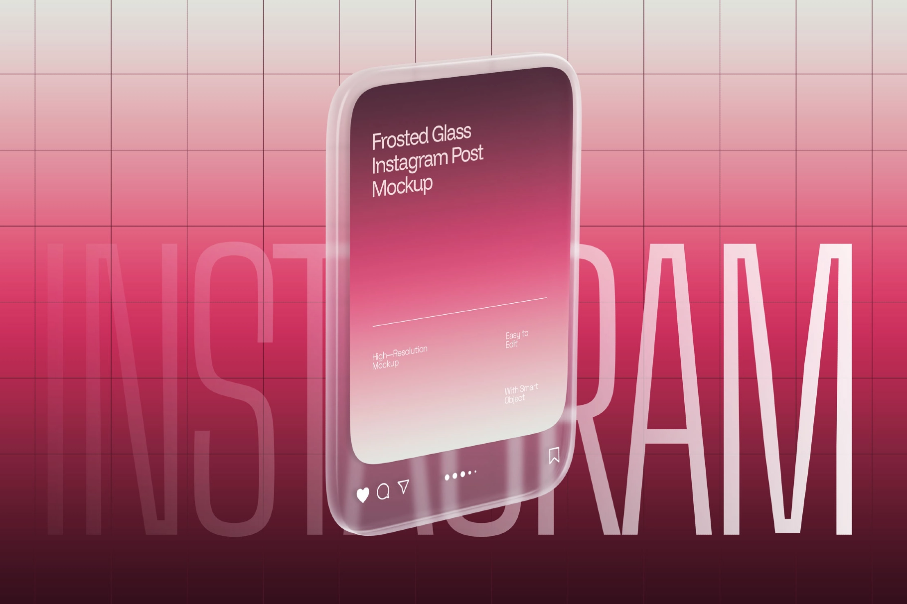 Frosted Glass Instagram Post Mockup