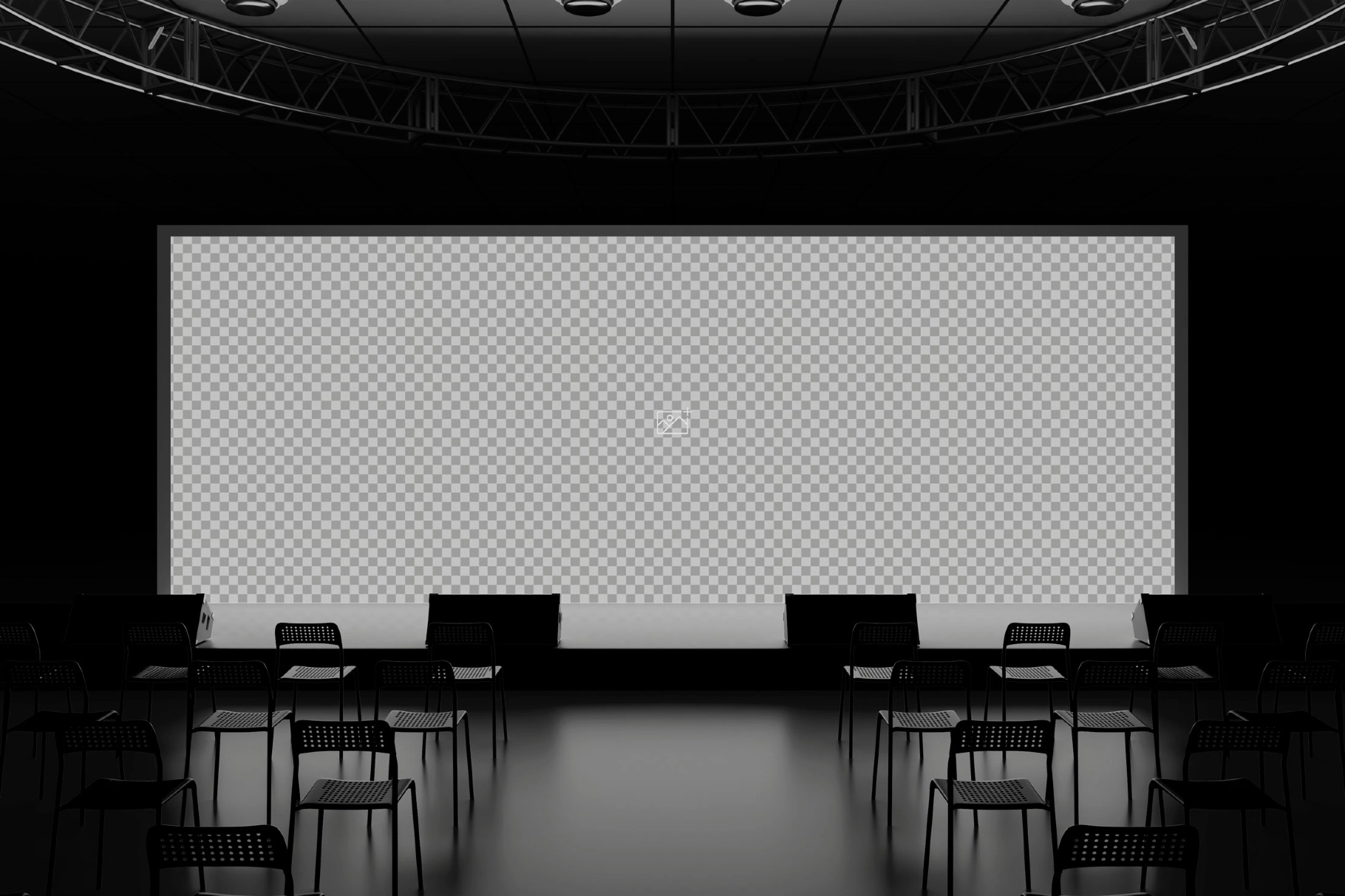 Wide Conference Stage Screen Mockup