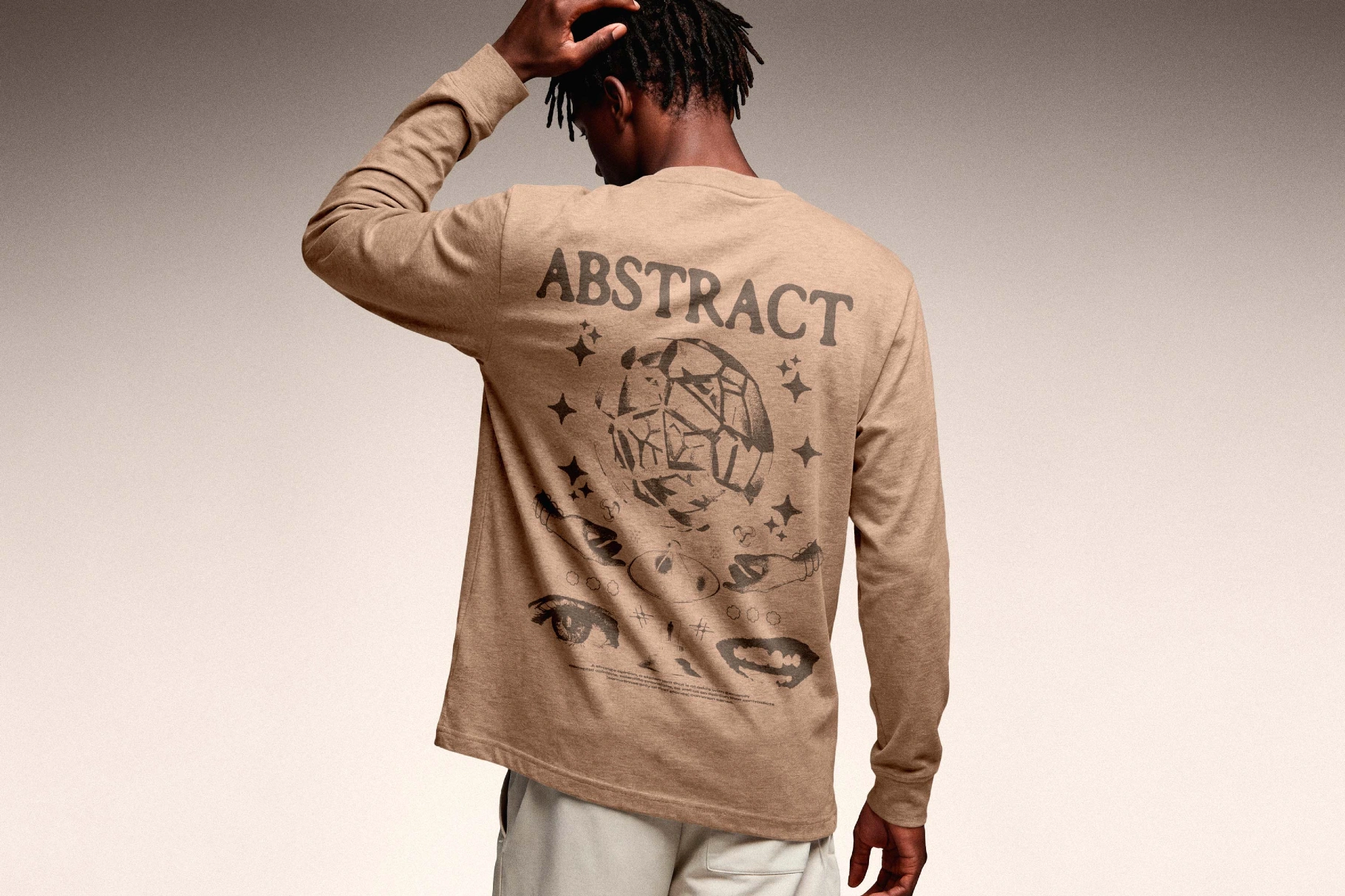 Long-Sleeve Shirt Mockup - Back View
