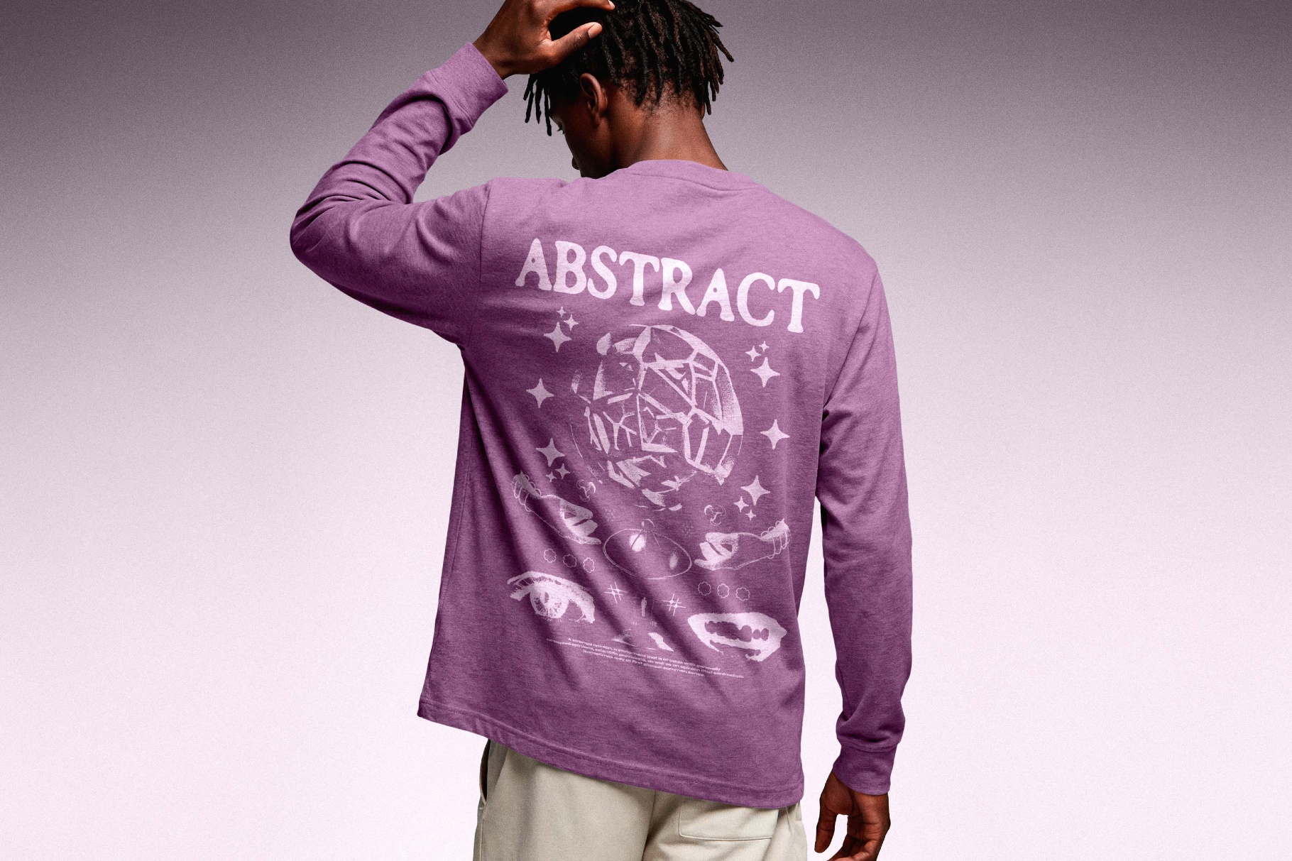Long-Sleeve Shirt Mockup - Back View