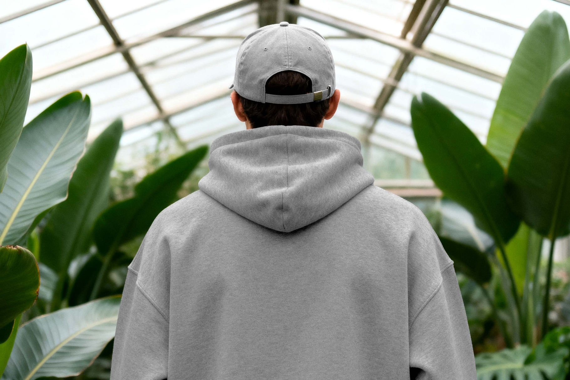 Botanic Back View Hoodie Mockup