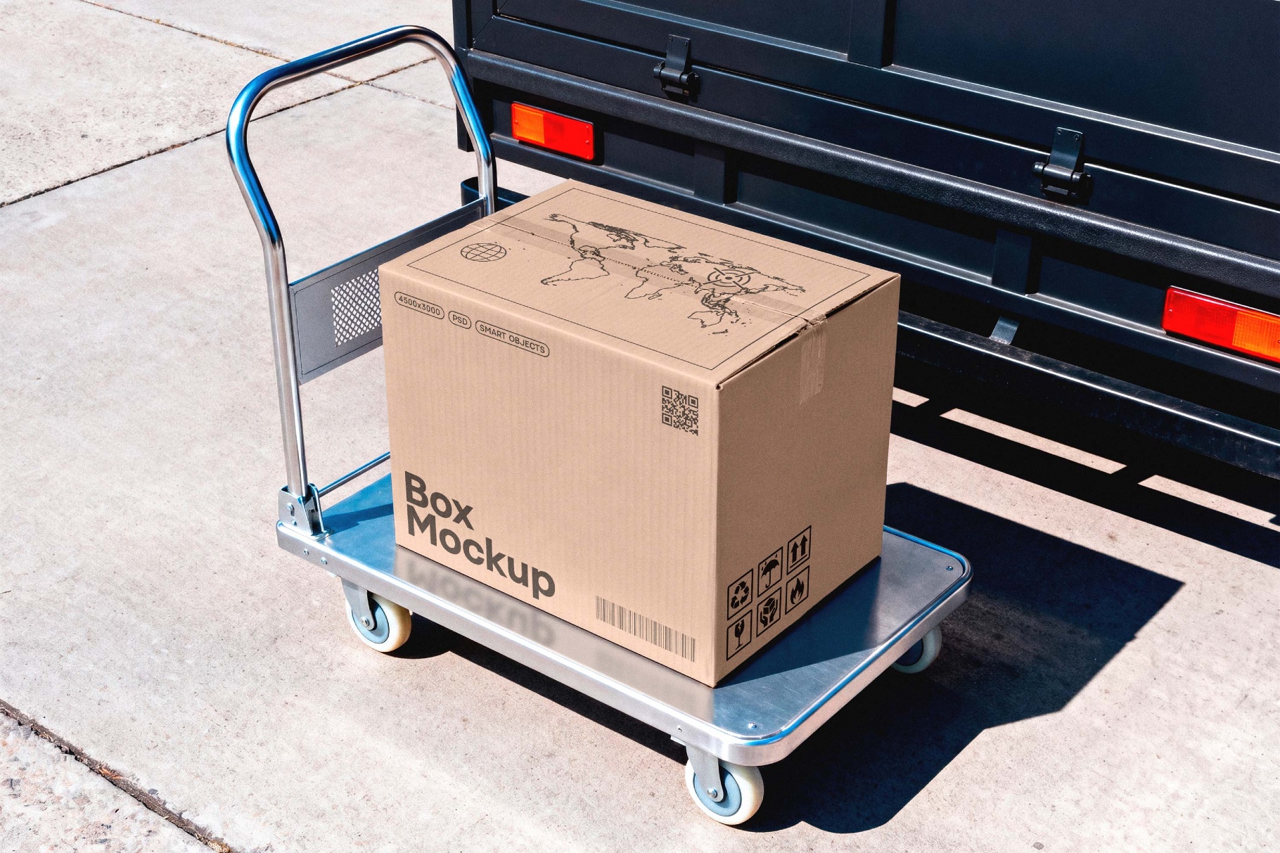 Warehouse Cart Box Mockup