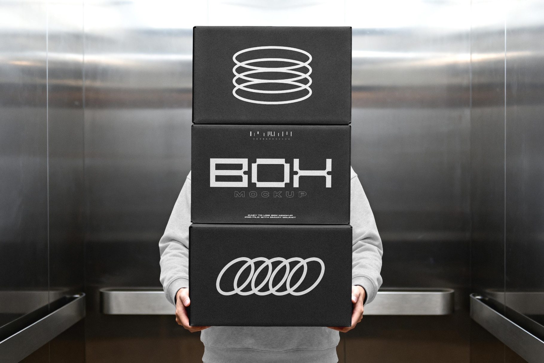 Delivery Box Mockup in Elevator