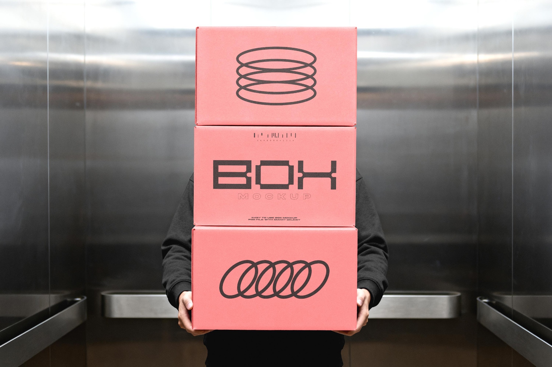 Delivery Box Mockup in Elevator