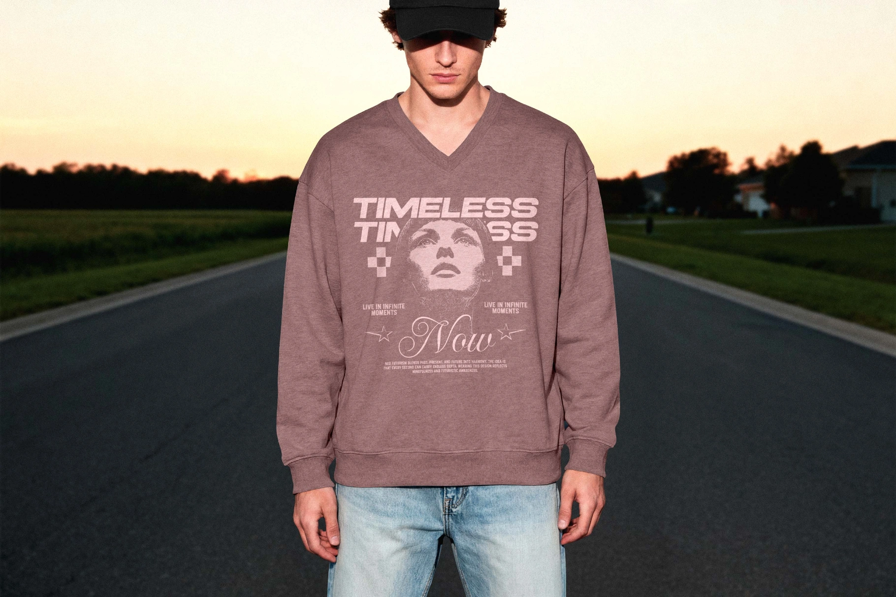 V-Neck Sweatshirt Mockup
