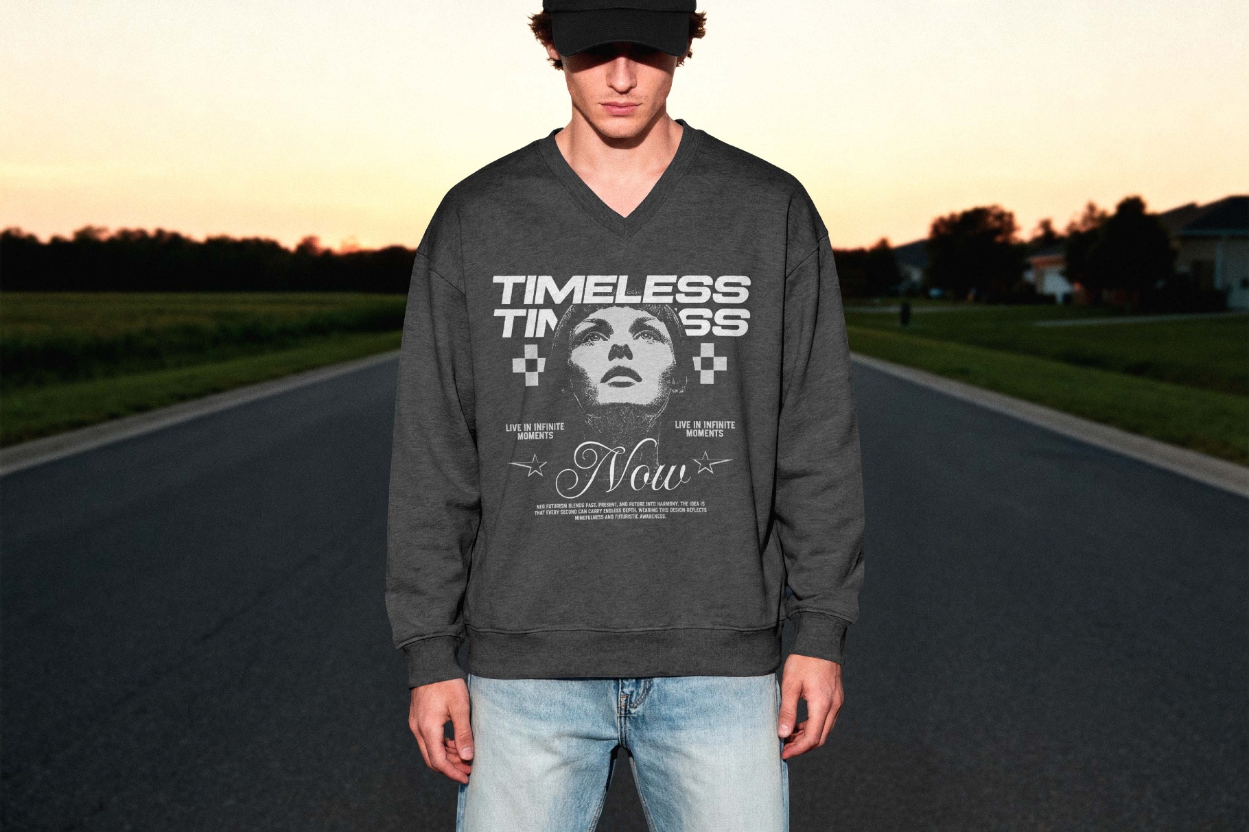 V-Neck Sweatshirt Mockup
