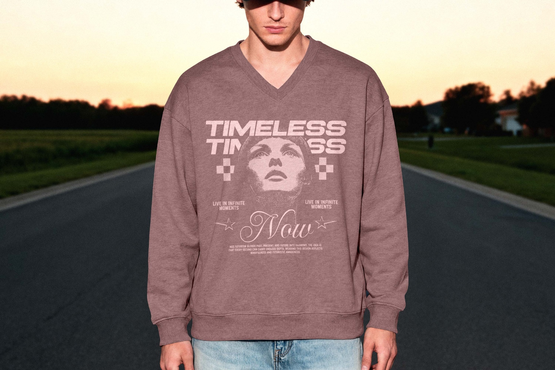 V-Neck Sweatshirt Mockup