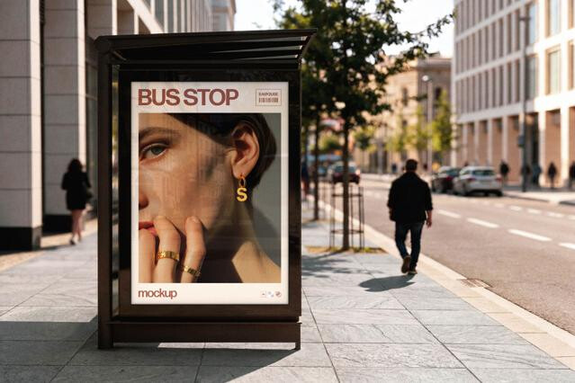 Bus Stop Advertising Mockup
