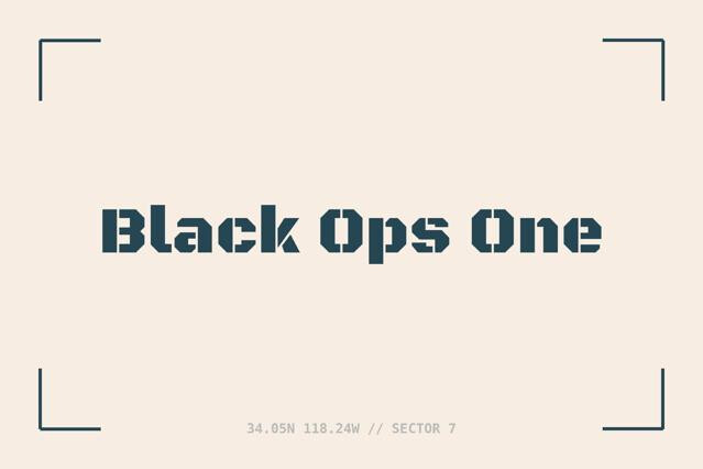Black Ops One - Military Stencil Font