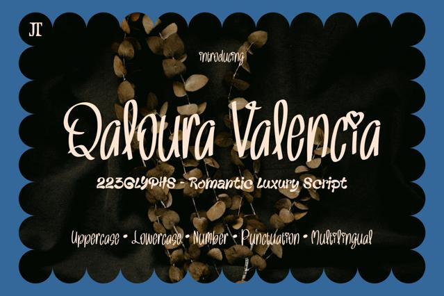 Qaloura Valencia - Romantic Luxury Script Font