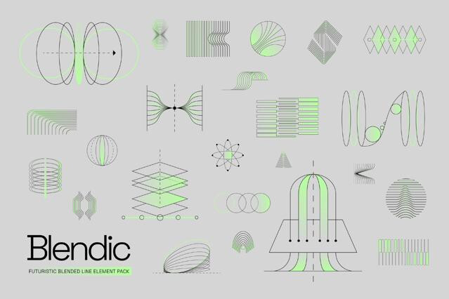 Blendic - Futuristic Line Element Pack