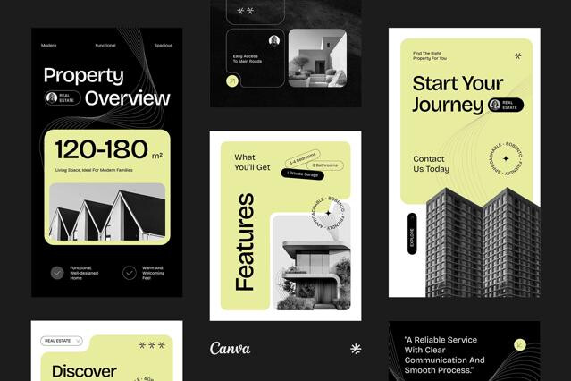 Real Estate Instagram Pack - CANVA Template