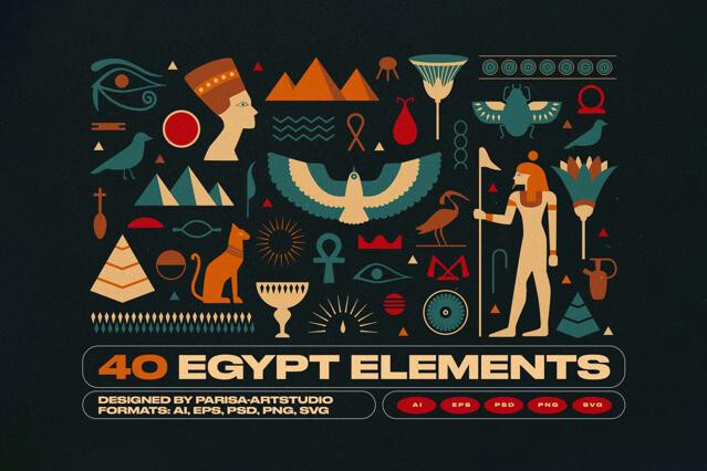 40 Ancient Egypt Elements