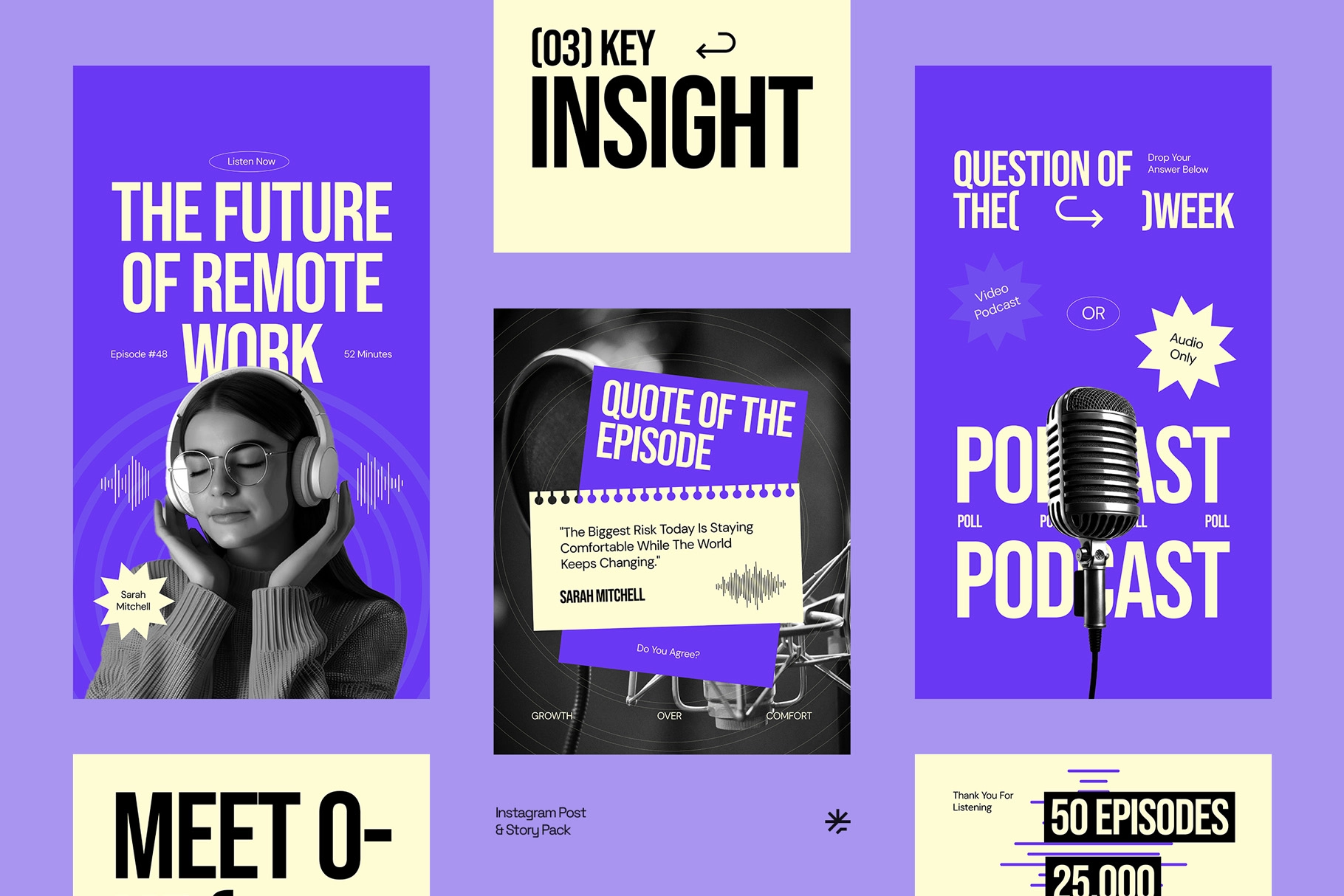 Creative Podcast Instagram Pack - Adobe Template