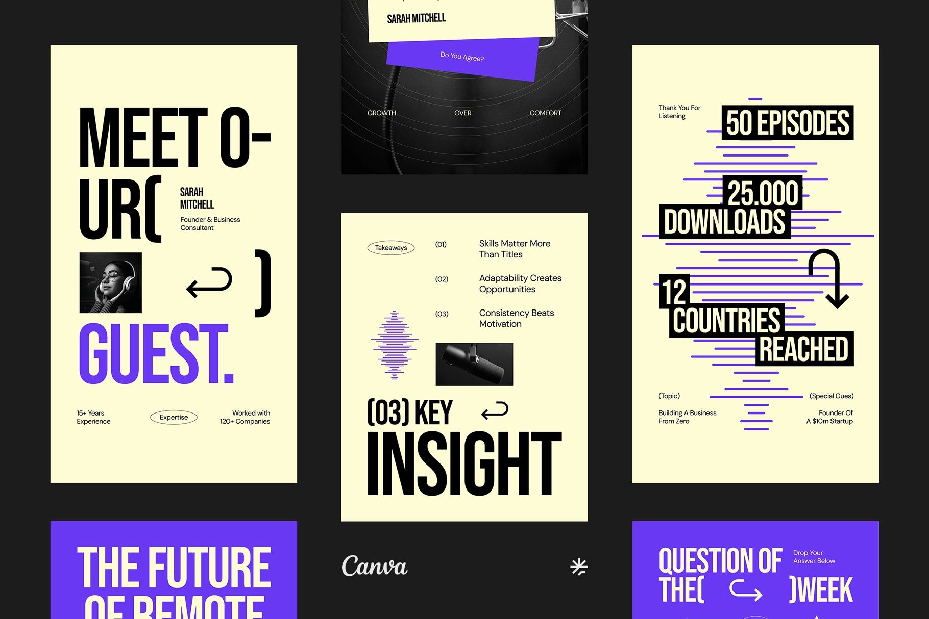 Creative Podcast Instagram Pack - CANVA Template