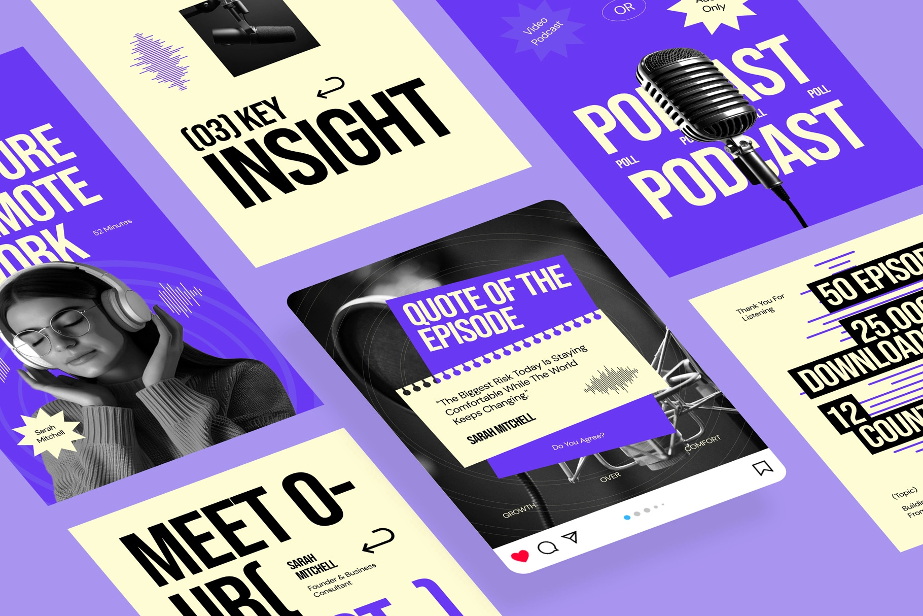 Creative Podcast Instagram Pack - CANVA Template