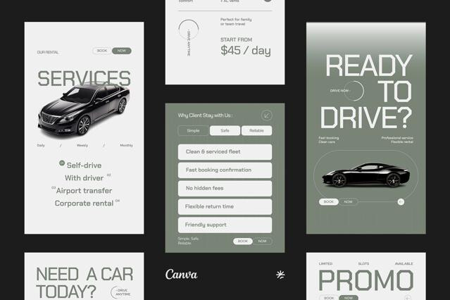 Car Rental Instagram Templates for CANVA