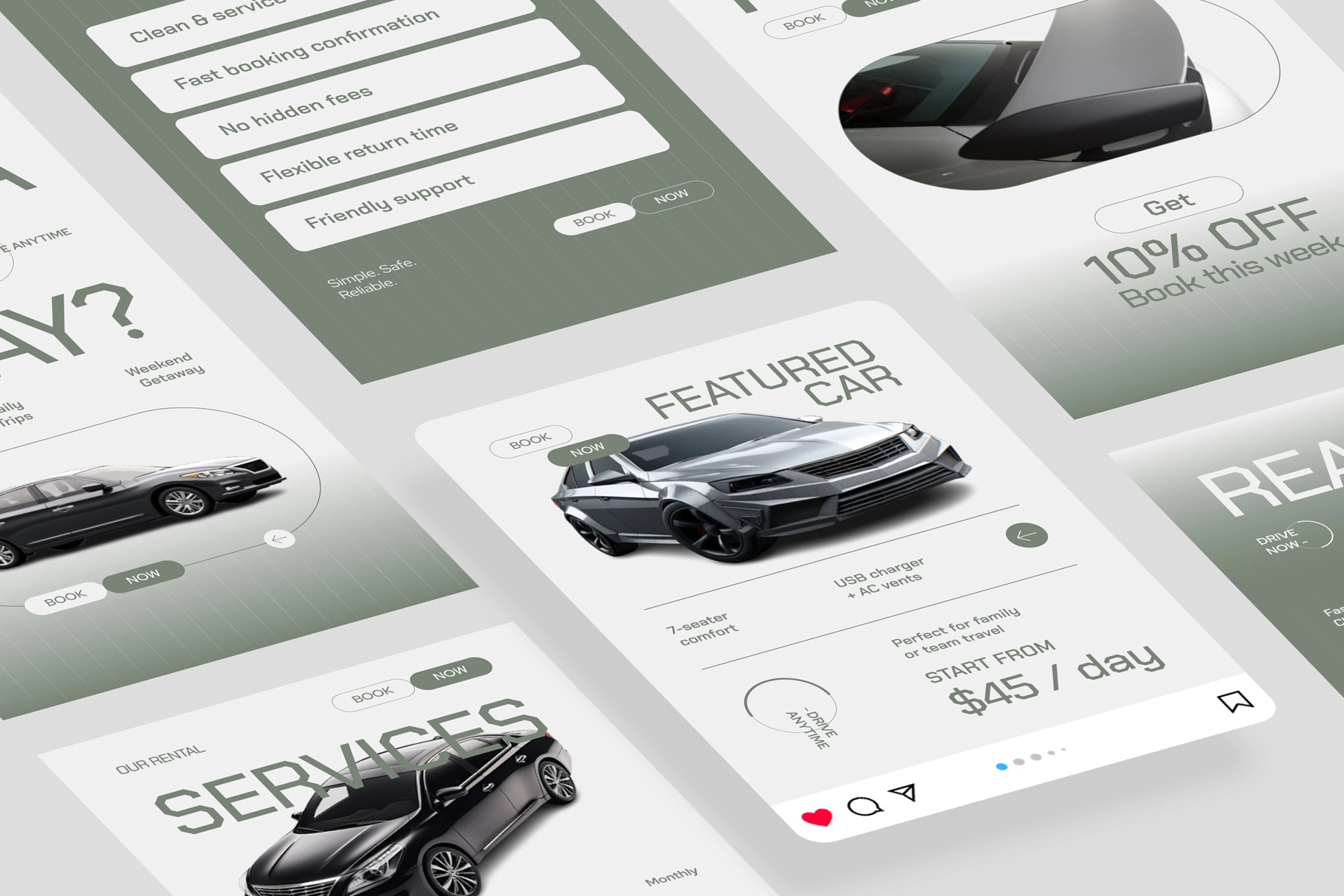 Car Rental Instagram Templates for CANVA