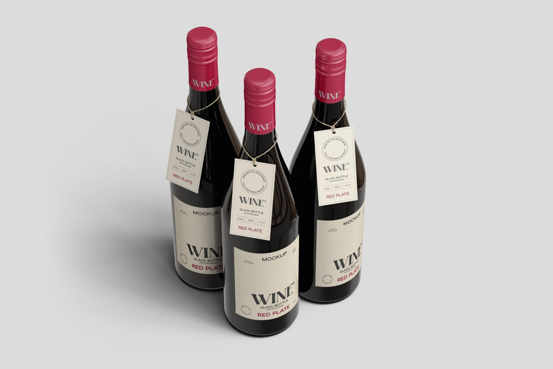 Glass Wine Bottle Packaging Mockup