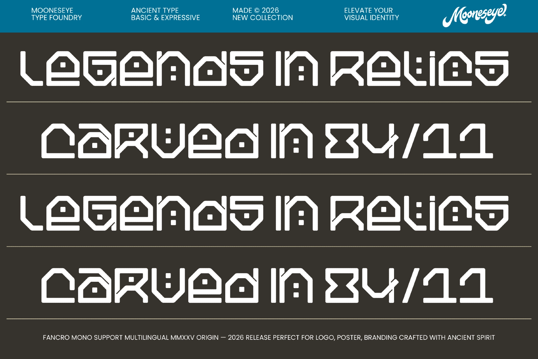 Fancro Mono - Ancient Geometric Display Font